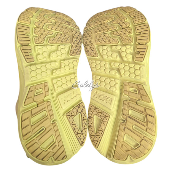 HOKA ONE Bondi L Suede Celery Lima Bean Green Yellow Sneaker Mens 10 Womens 11 - Picture 6 of 12